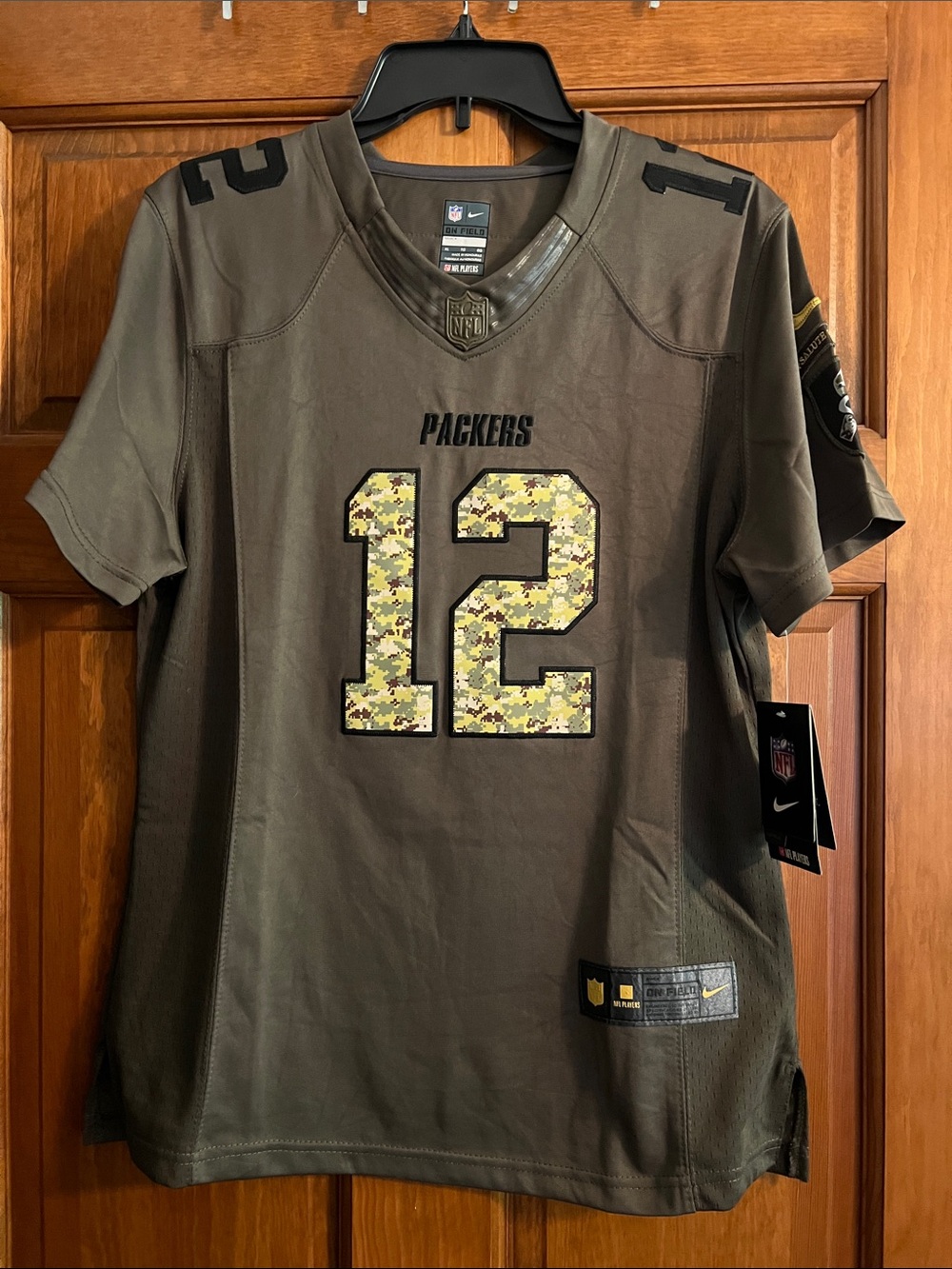Nike Green Camo Accent Packers Jersey #12 Aaron Rodgers